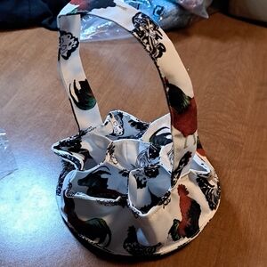 Chicken Rooster Print Fabric Egg Collecting Bag